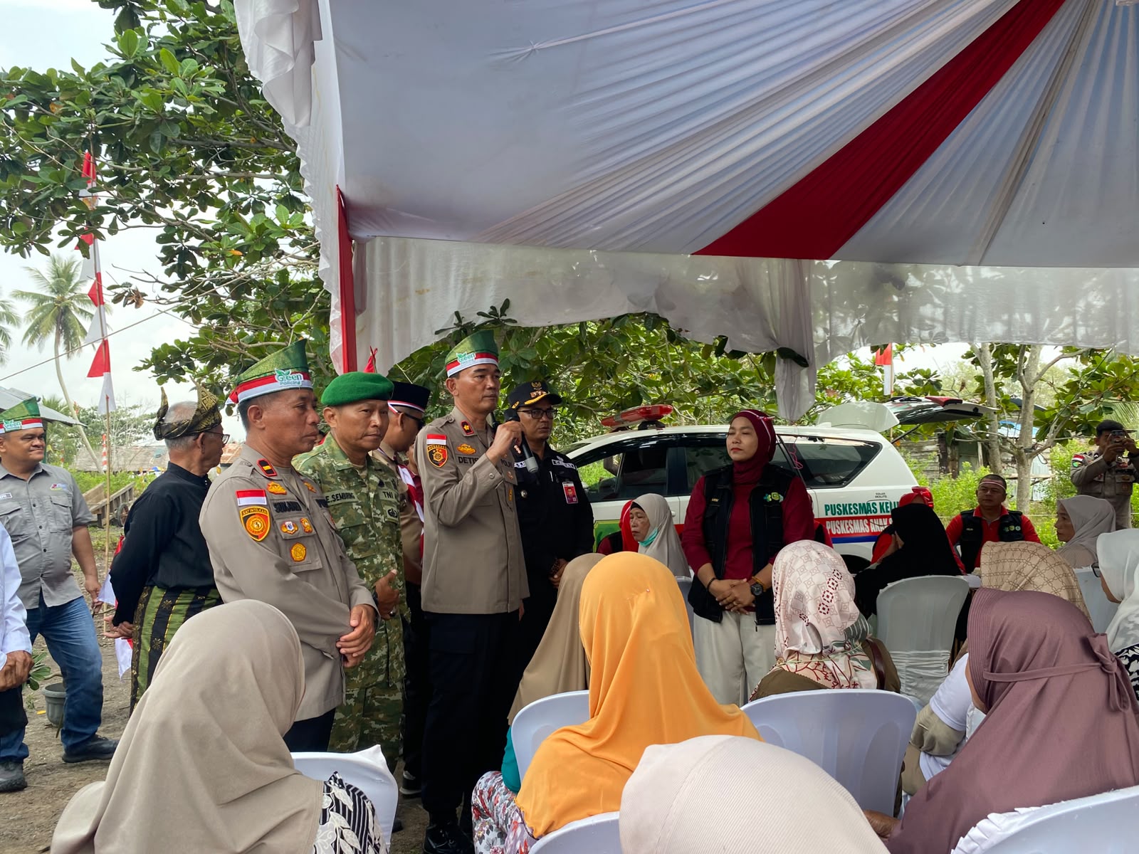 Partisipasi dalam Ekspedisi Merah Putih Polda Riau, Puskesmas Anak Setatah Gelar CKG di Desa Permai