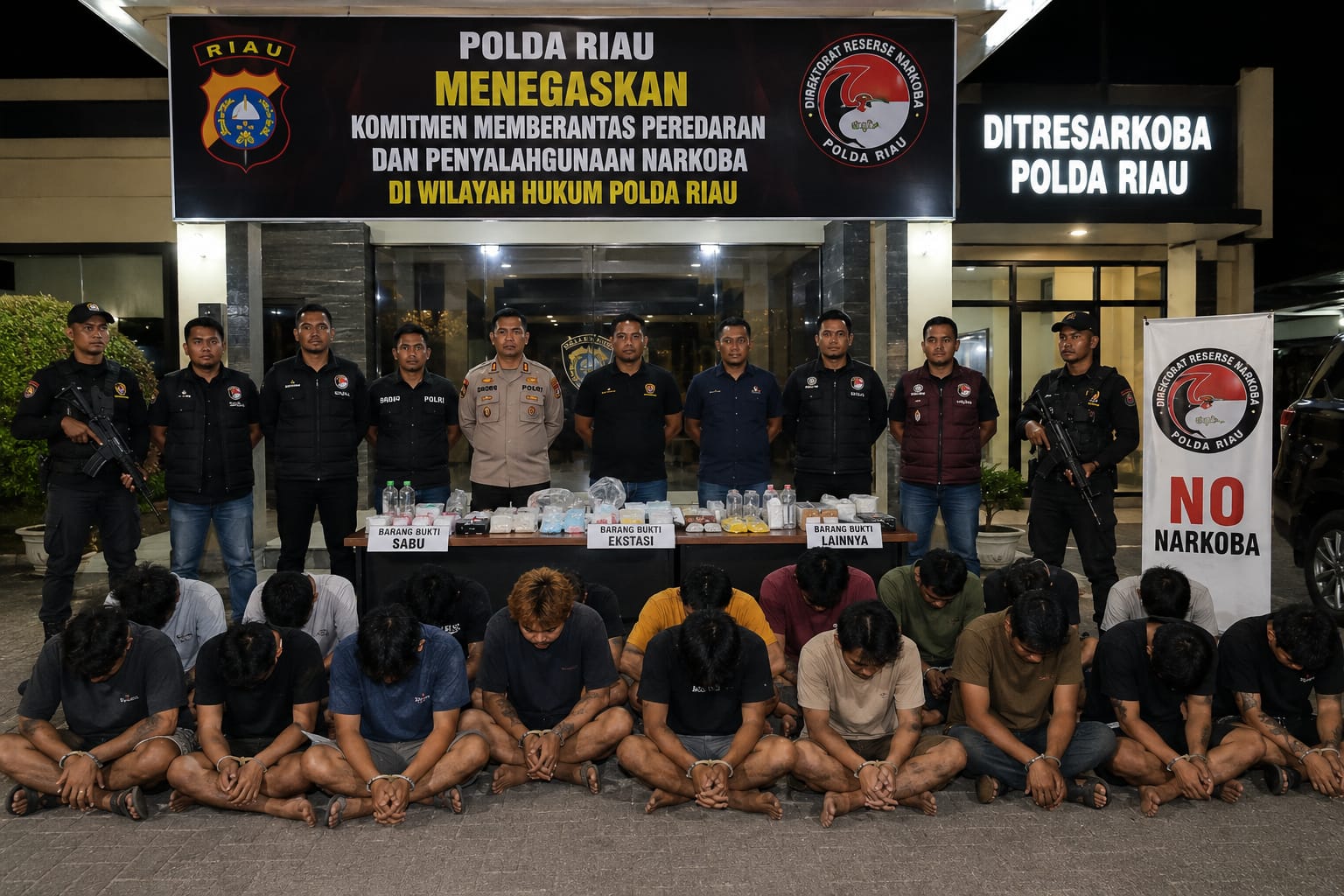 15 Orang Diamankan Tim Gabungan dari Tiga Kampung Narkoba
