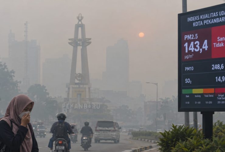 Kualitas Udara Pekanbaru Memburuk, PM2.5 Capai 143,4 µg/m³
