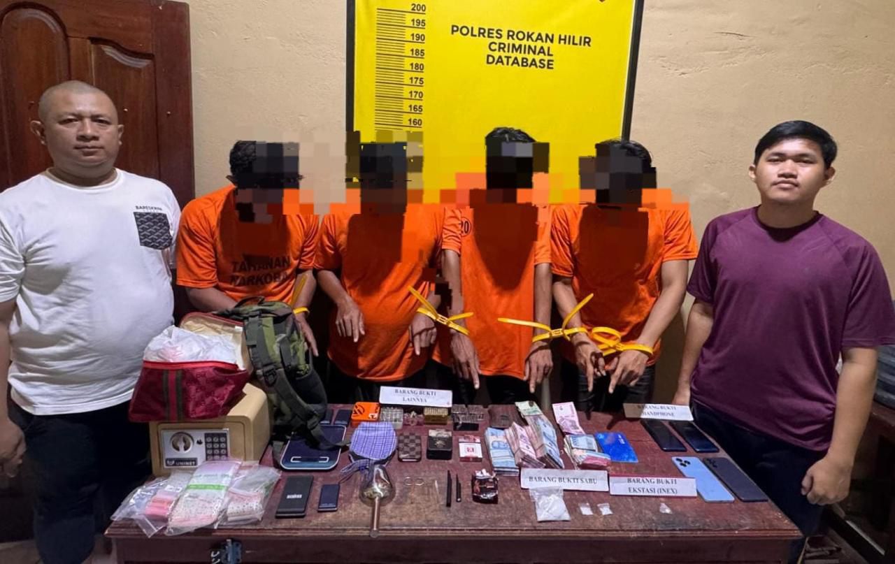 Berusaha Kabur, Pemasok Sabu Kawasan Kebun Sawit di Rohil Diamankan Memiliki Amunisi Senjata Api