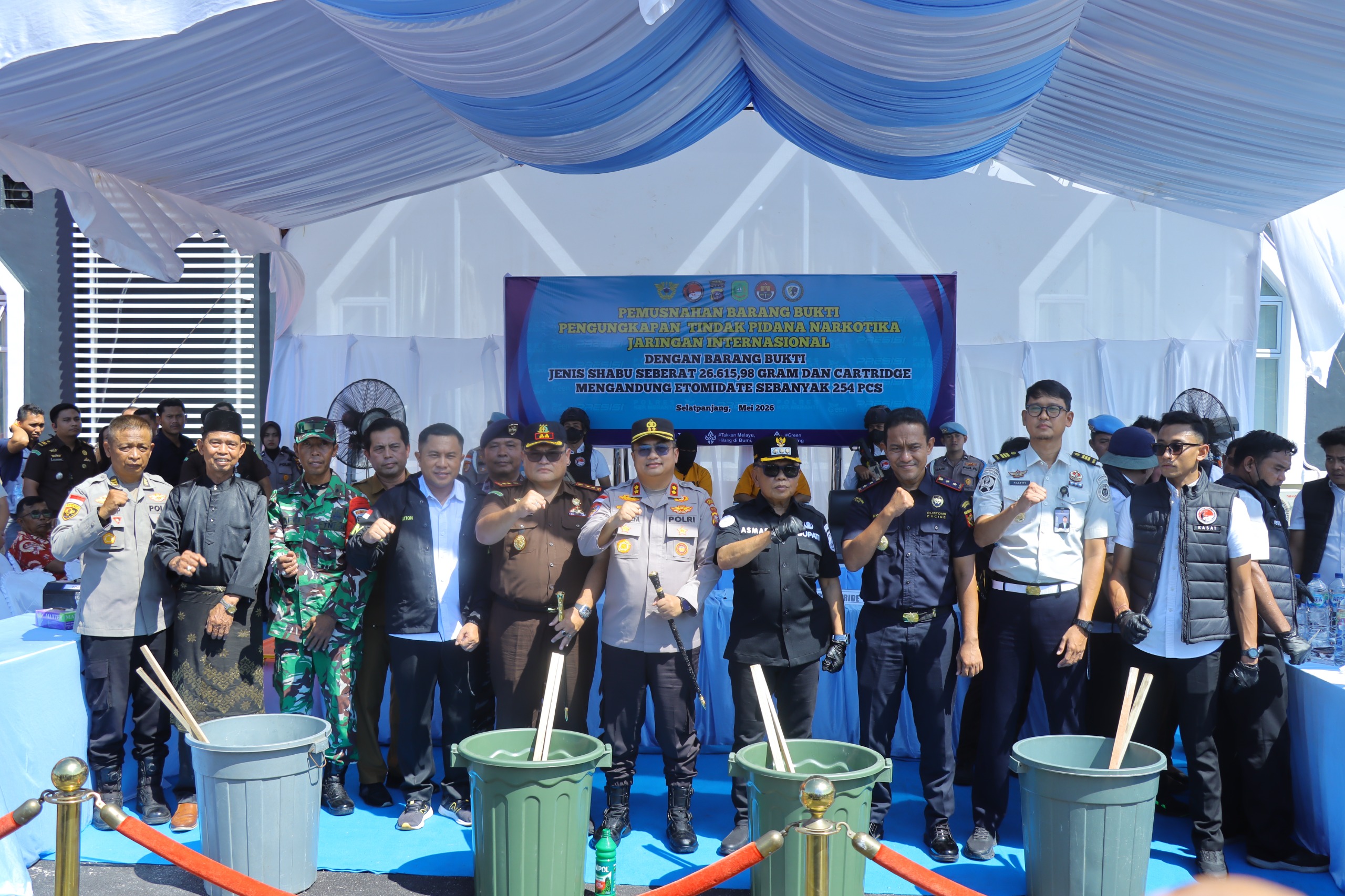 Polres Meranti Musnahkan 26,6 Kg Sabu Jaringan Internasional, Kapolres: Selamatkan Generasi Muda