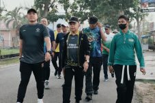 Usai Karhutla di Meranti Mereda, Bupati dan Kapolres Nikmati Udara Pagi Lewat Jalan Santai